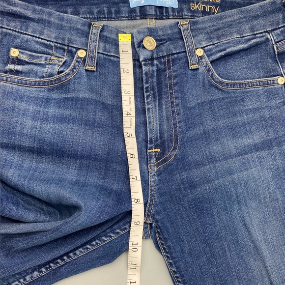 74AMK Blair The Ankle Skinny Blue Denim Jeans Frayed Hem Wms sz 26 - Picture 6 of 11